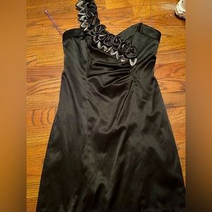 Black, silk, formal dress